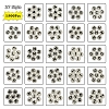 27 Style Flat Round with Black Letter & Heart Acrylic Luminous Beads SACR-YW0001-37-3
