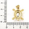 Tortoise Rack Plating Brass Micro Pave Cubic Zirconia Charms KK-G513-78A-05G-3