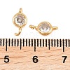 Brass Pave Clear Cubic Zirconia Connector Charms KK-H538-04G-3