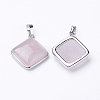Natural Rose Quartz Pendants G-E420-03P-1