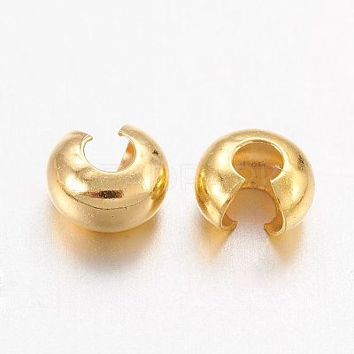 Brass Crimp Beads Covers X-KK-H289-NFG-NF-1