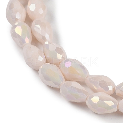 Opaque Solid Color Electroplate Glass Beads Strands EGLA-N013-P10mm-B08-1