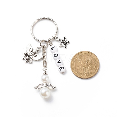Valentine's Day Letter Bead Love and Star with Word Just For You Keychains KEYC-JKC00377-1