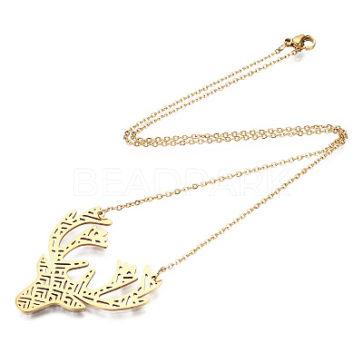 201 Stainless Steel Pendant Necklaces LS-NJEW-T009-JN093-2-40-1