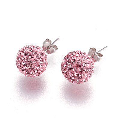 925 Sterling Silver Austrian Crystal Rhinestone Ear Stud Q286G111-1