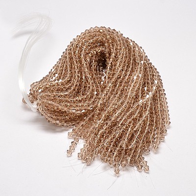 Imitate Austrian Crystal Bicone Glass Beads Strands GLAA-F029-4x4mm-12-1