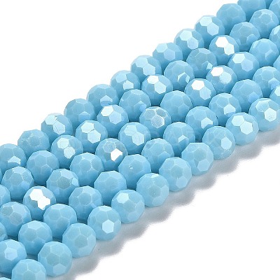 Electroplate Opaque Glass Beads Strands EGLA-A035-P8mm-A08-1