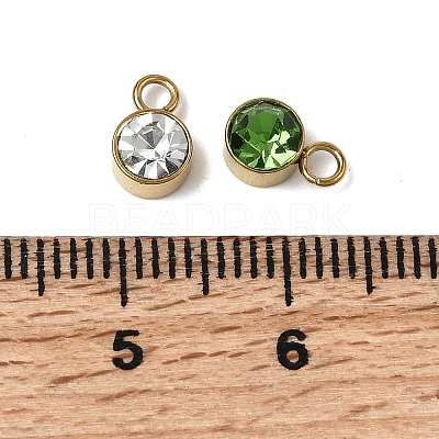 12Pcs Birthstone 304 Stainless Steel Charms STAS-H247-01G-1