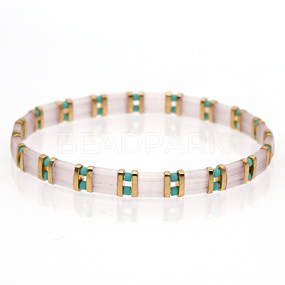Bohemian Glass Seed Beaded Stretch Bracelets JM4508-23-1