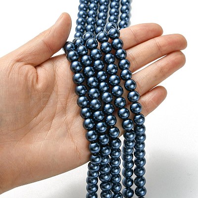 Eco-Friendly Grade A Glass Pearl Beads HY-J002-8mm-HX061-1