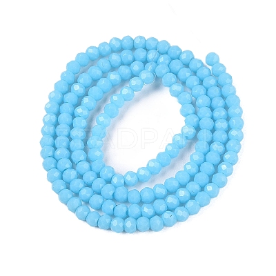 Opaque Solid Color Imitation Jade Glass Beads Strands EGLA-A044-P1mm-D08-1
