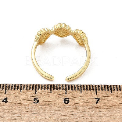Brass Adjustable Open Cuff Rings for Women RJEW-R032-03G-1