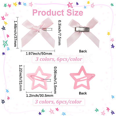 36Pcs 6 Styles Iron Hair Clips PHAR-CY0001-04-1