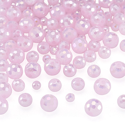 105Pcs 3 Styles Electroplate Opaque Solid Color Glass Beads Strands GLAA-TA0004-40B-1