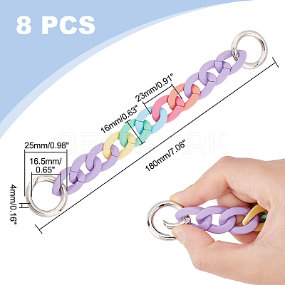 Acrylic Curban Link Shoe Decoration Chain AJEW-PH0011-09-1
