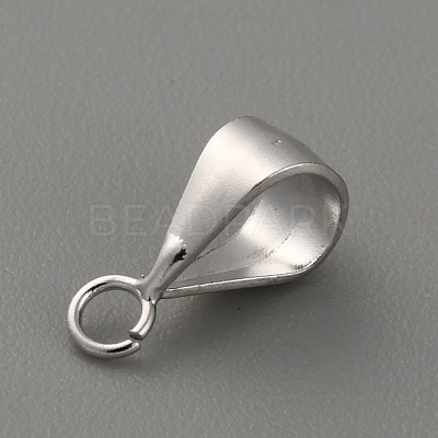 Rhodium Plated 925 Sterling Silver Tube Bails STER-WH0004-020-1