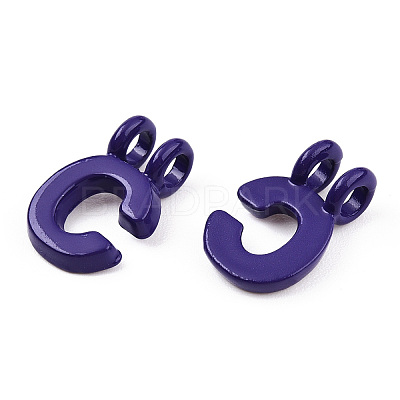 Rack Plating Spray Painted Alloy 2-Loop Link Pendants PALLOY-N176-01C-1