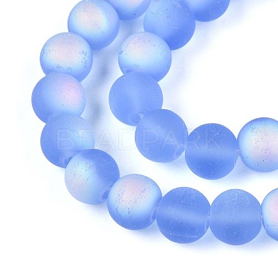 Frosted Transparent Glass Beads Strands LS-GLAA-T032-T8mm-MBB04-1