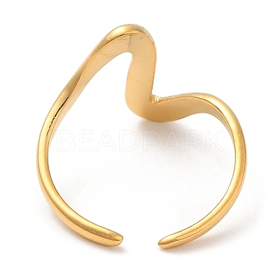 304 Stainless Steel Open Cuff Rings for Women STAS-D085-01G-1
