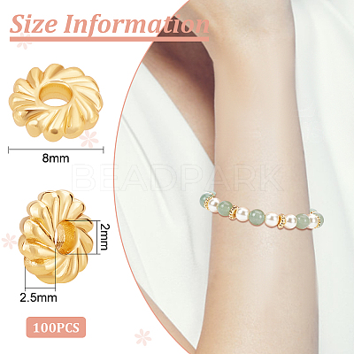 100Pcs Alloy Spacer Beads PALLOY-BC0001-11-1