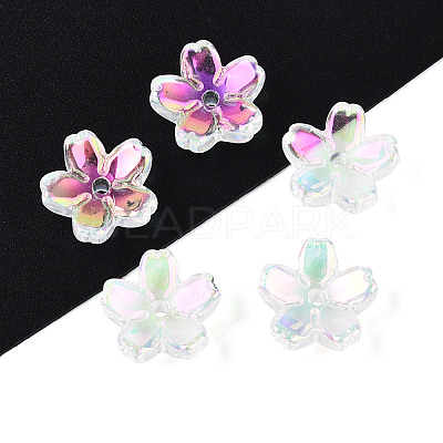 Transparent Electroplate Glass Bead Caps EGLA-N015-01A-1