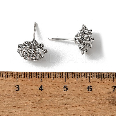 Brass Cubic Zirconia Stud Earring Settings CU-CBA53F6-02P-1