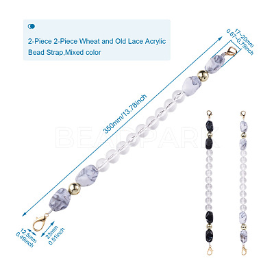 Givenny-EU 2Pcs 2 Style Acrylic Beads Bag Strap FIND-GN0001-05-1