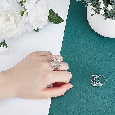 2Pcs Adjustable Brass Finger Rings Components FIND-GO0002-77B-1
