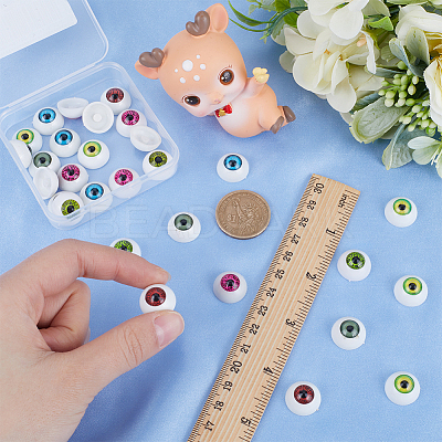 36pcs 6 colors Half Round Acrylic Craft Eyes KY-GF0001-45-1