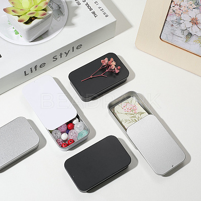 6Pcs Slide Top Tinplate Trinket Storage Boxes CON-SP0001-23A-1