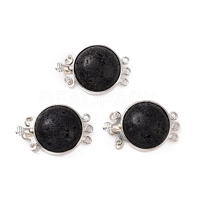Natural Lava Rock Box Clasps G-E427-16P-1