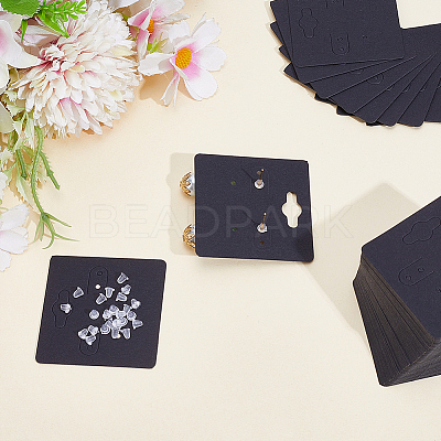 200Pcs Square Paper Earring Display Cards CDIS-ME0001-01B-1