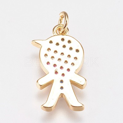 Brass Micro Pave Cubic Zirconia Pendants KK-I614-061G-1