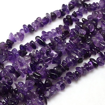 Natural Amethyst Chips Beads Strands X-G-P030-02-1