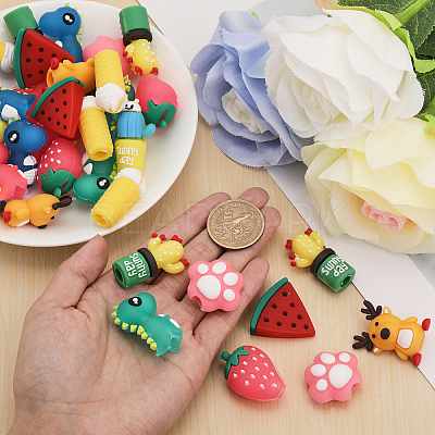 30Pcs 10 Style Silicone Knitting Needle Protector AJEW-CA0003-98-1