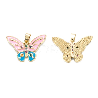 Brass Micro Pave Cubic Zirconia Pendants ZIRC-M115-41G-1