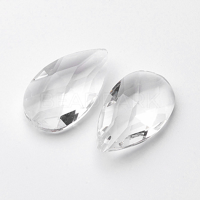 Faceted Teardrop Glass Pendants X-GLAA-R149-A-01-1