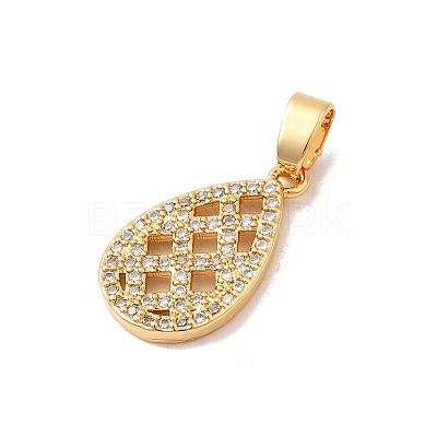 Brass Micro Pave Cubic Zirconia Pendants KK-P340-42G-1