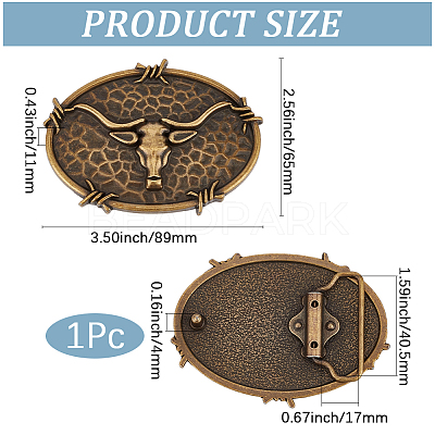 1Pc Tibetan Style Alloy Belt Buckles FIND-GF0009-31AB-1