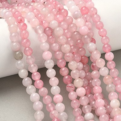 Natural Rose Quartz Dyed Beads Strands G-B046-07-6MM-1