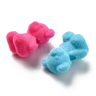 Flocky Acrylic Beads X-OACR-E020-10-1