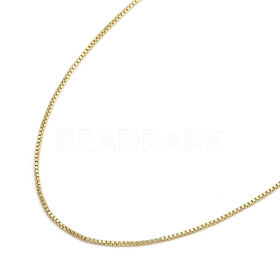 0.9mm Adjustable Slider Brass Box Chain Necklaces for Men Women NJEW-G160-21G-1