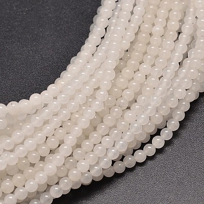 Natural White Jade Round Bead Strands G-P072-08-6mm-1