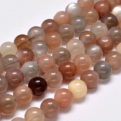 Grade AA Natural Multi-Moonstone Bead Strands G-M296-01-8mm-1