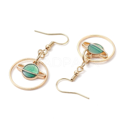 304 Stainless Steel with Alloy Enamel Dangle Earrings EJEW-JE06028-1