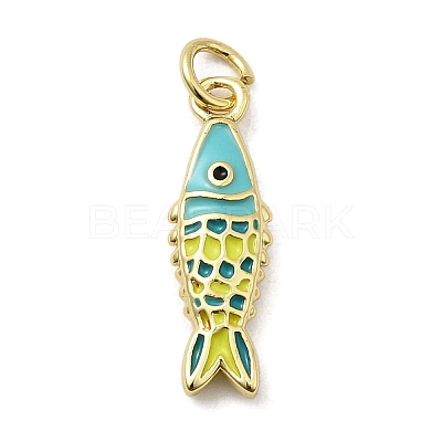 Brass Enamel Pendants X1-KK-A266-39G-04-1
