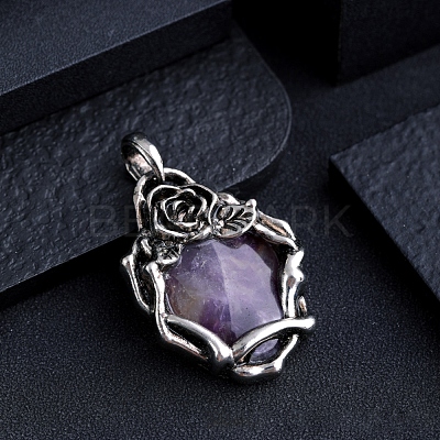 Natural Amethyst Pendants PW-WGC9437-03-1