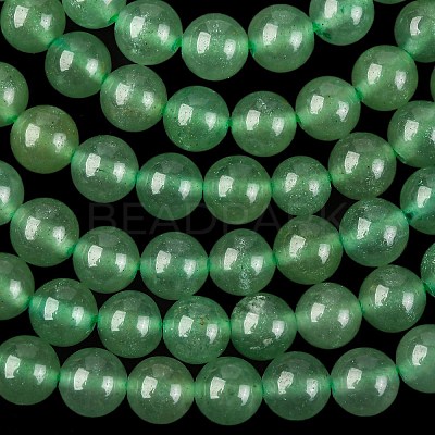 Natural Green Aventurine Round Bead Strands G-P070-37-6mm-1