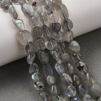 Natural Labradorite Nuggets Beads Strands G-J335-40-1