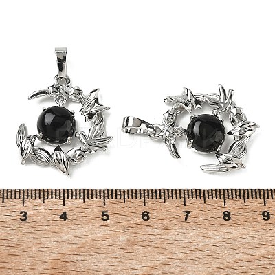 Natural Obsidian Pendants G-B194-01P-08-1